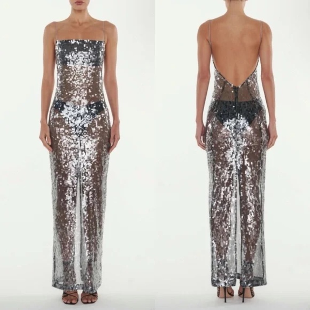 Rat & Boa Metallic Sequin Sheer Dress - Picture 6 of 10